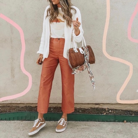 high waisted twill pants